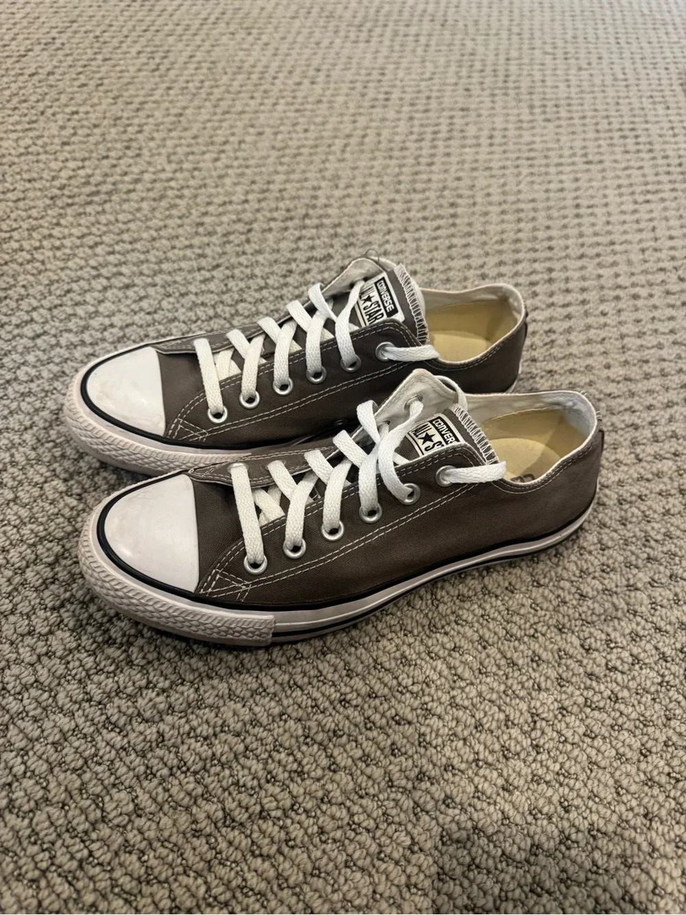 Converse All Star Low Top Sneakers - Gray with White Accents - Picture 2 of 3
